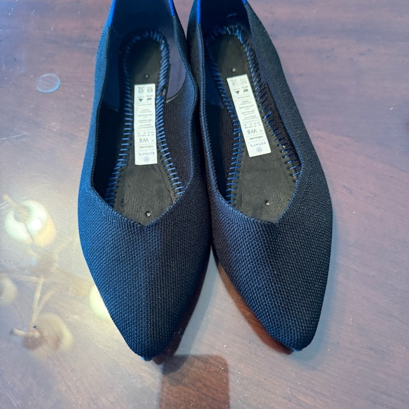 Rothy's The Point Black Flat Ballet Shoes Size 8 Missing Insoles - Picture 3 of 8